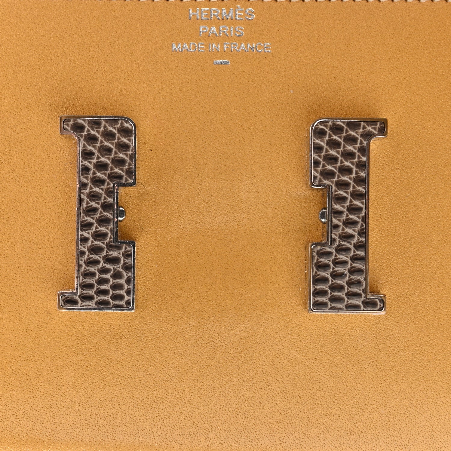 Hermes Tadelakt Lizard Constance Short Wallet Paille Ficelle 10 of 13