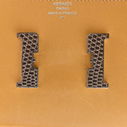 Hermes Tadelakt Lizard Constance Short Wallet Paille Ficelle 10 of 13
