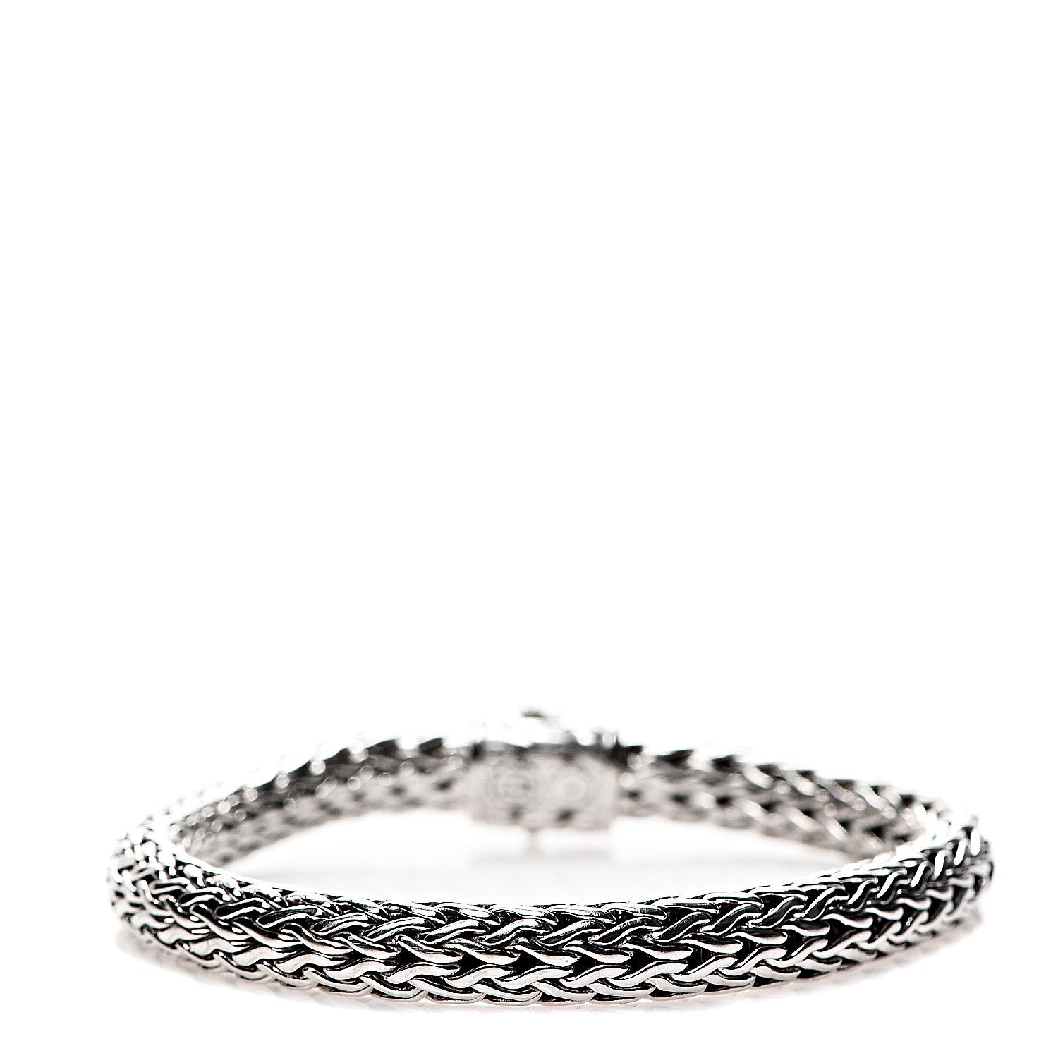 John Hardy Sterling Silver Diamond 7mm Classic Chain Bracelet M 2 of 4