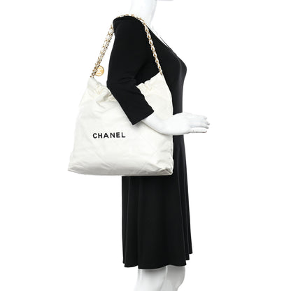 Chanel Shiny Calfskin Quilted Chanel 22 White Black 2 of 11
