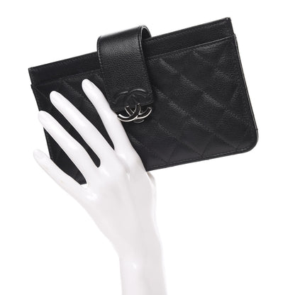 Chanel Caviar Quilted CC Box Strap Pouch Black 3 of 11