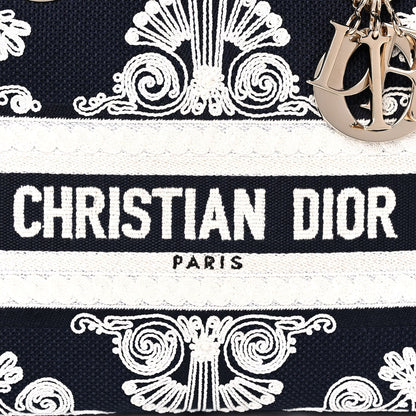 Christian Dior Embroidered Cornely Medium Lady D-Lite Blue White 8 of 14