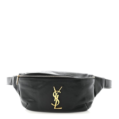 Saint Laurent Grain De Poudre Monogram Belt Bag Black 1 of 9