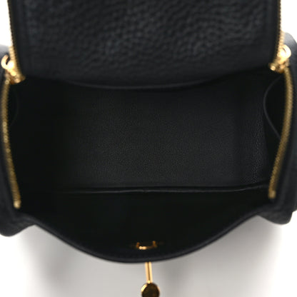 Hermes Taurillon Clemence Mini Lindy 20 Black 5 of 14