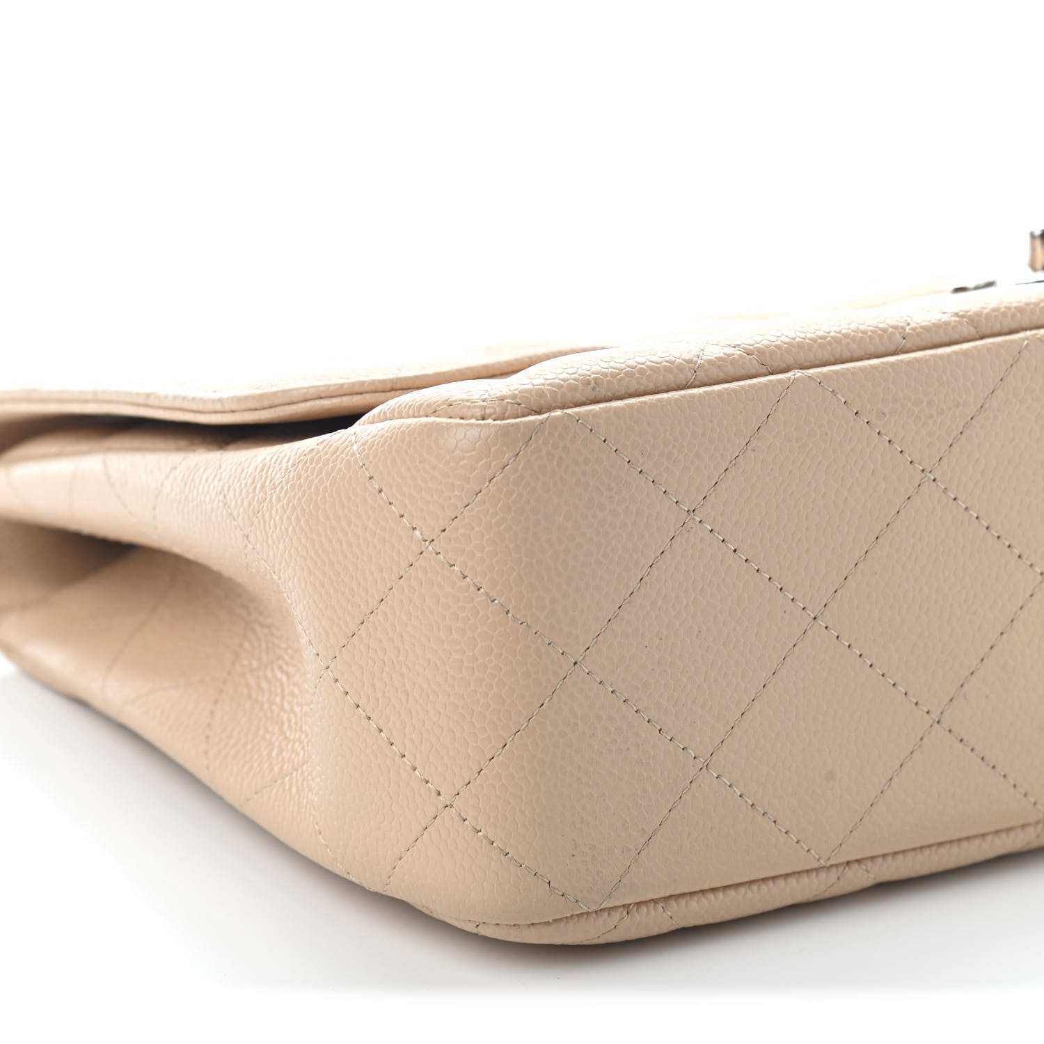 Chanel Caviar Quilted Jumbo Single Flap Beige Clair 8 of 9