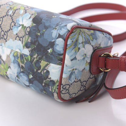 Gucci GG Supreme Monogram Blooms Mini Boston Navy Blue Hibiscus 7 of 11