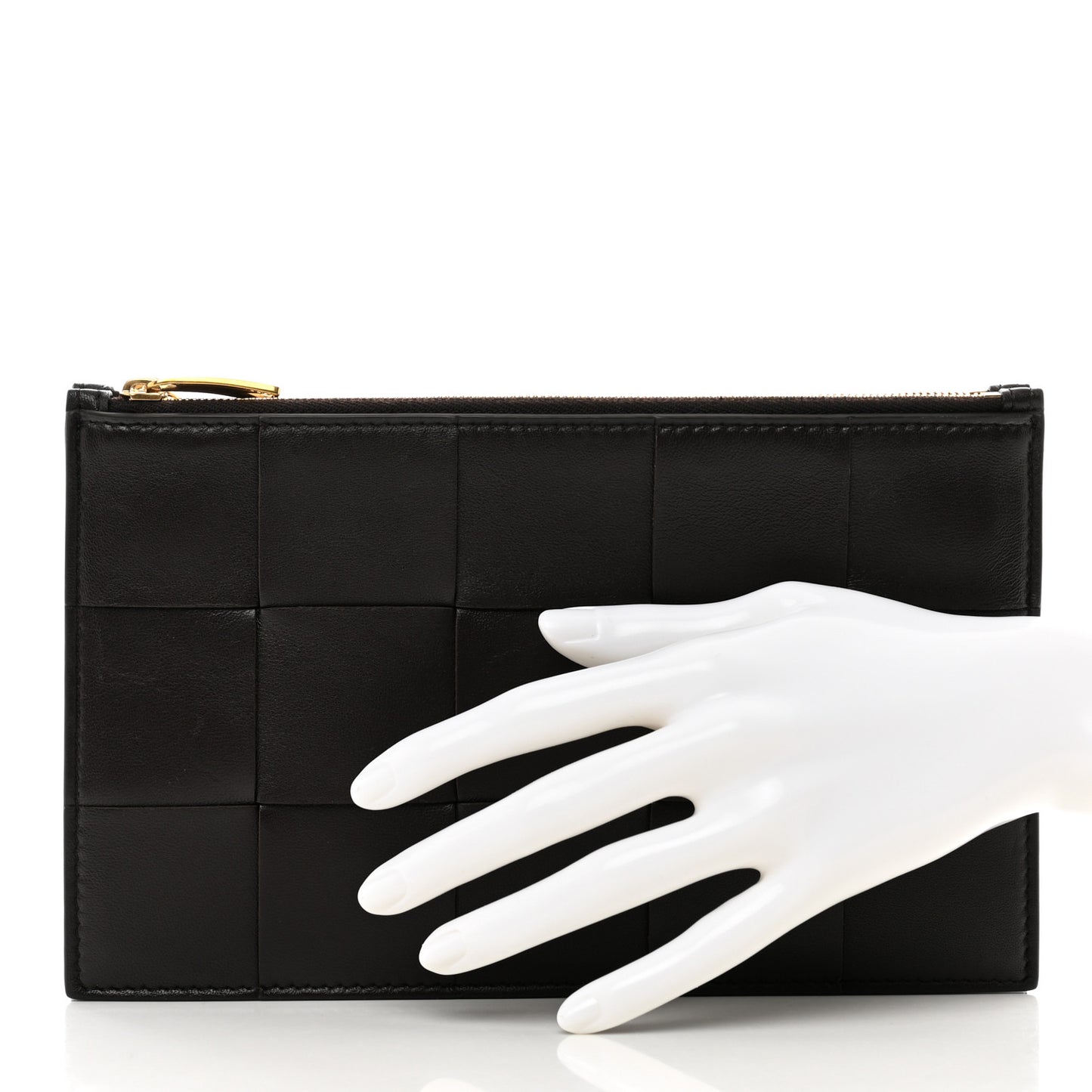 Nappa Maxi Intrecciato Triple Zip Clutch Fondant