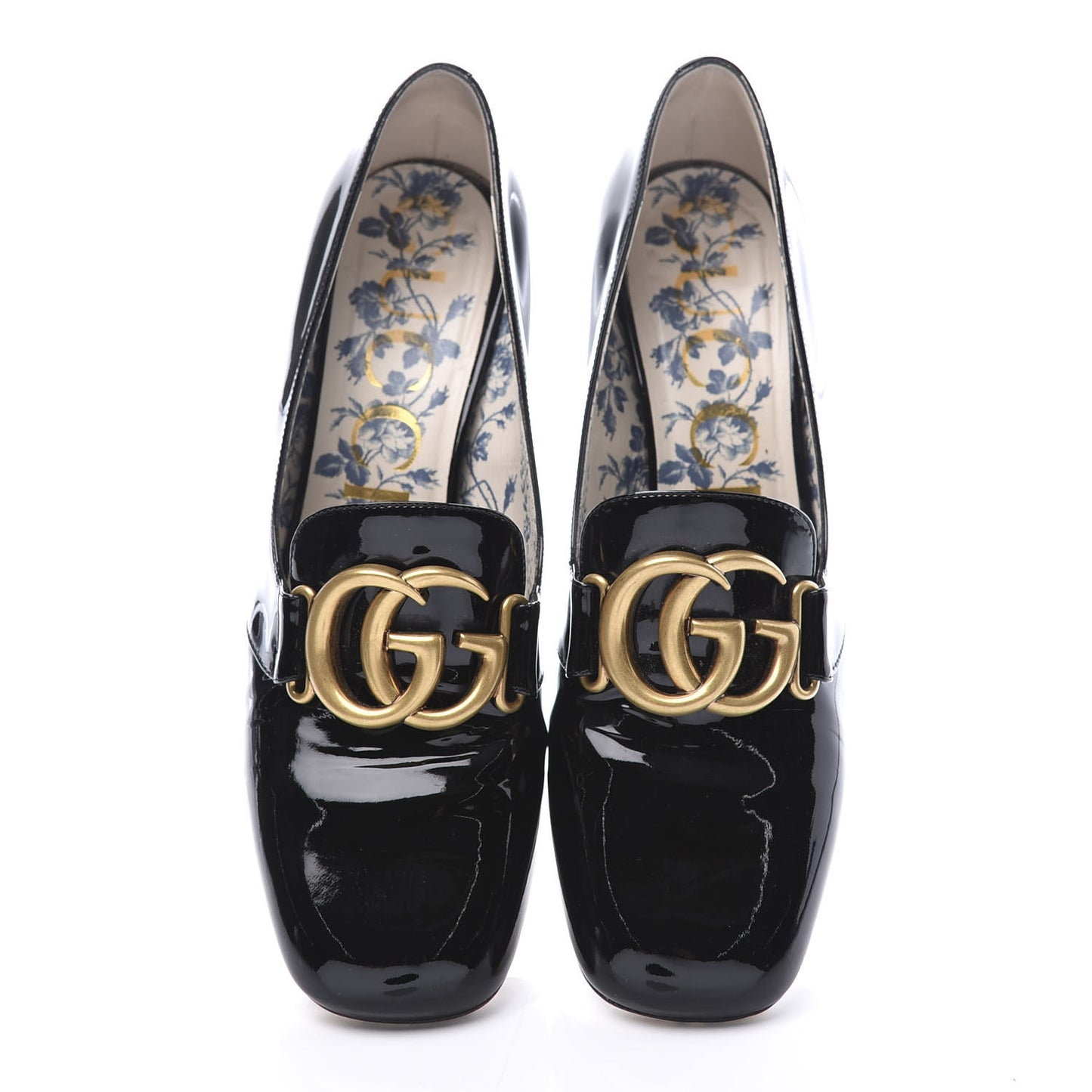 Vernice GG Victoire 55mm Loafer Pumps 39 Black
