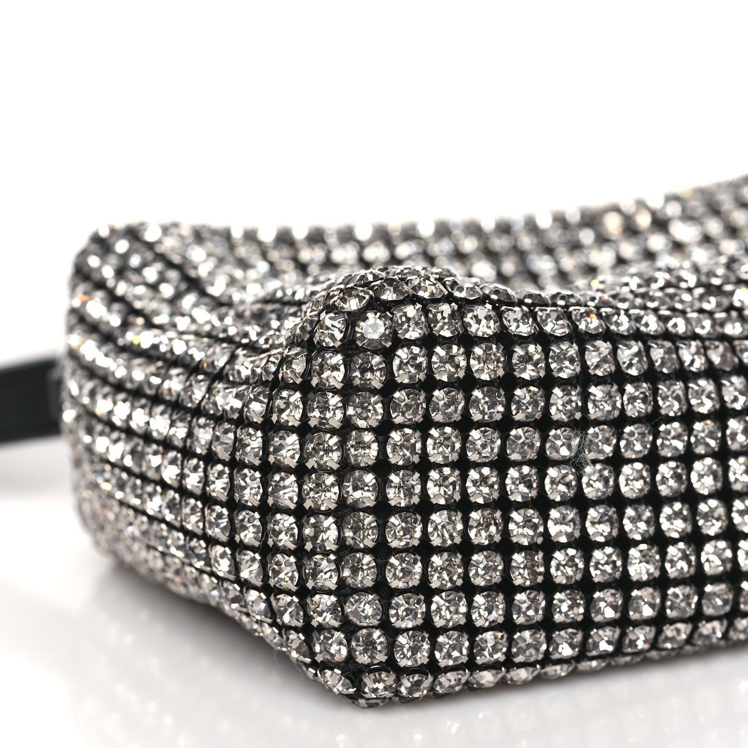 Alexander Wang ALEXANDER WANG Mesh Crystal Rhinestone Mini Heiress Pouch Black Silver 7 of 9
