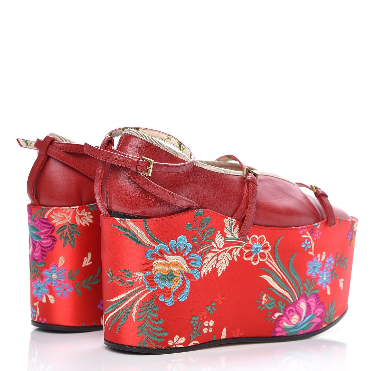 Malaga Kid Silk Hannelore Detachable Platform Slide 37.5 Hibiscus Red