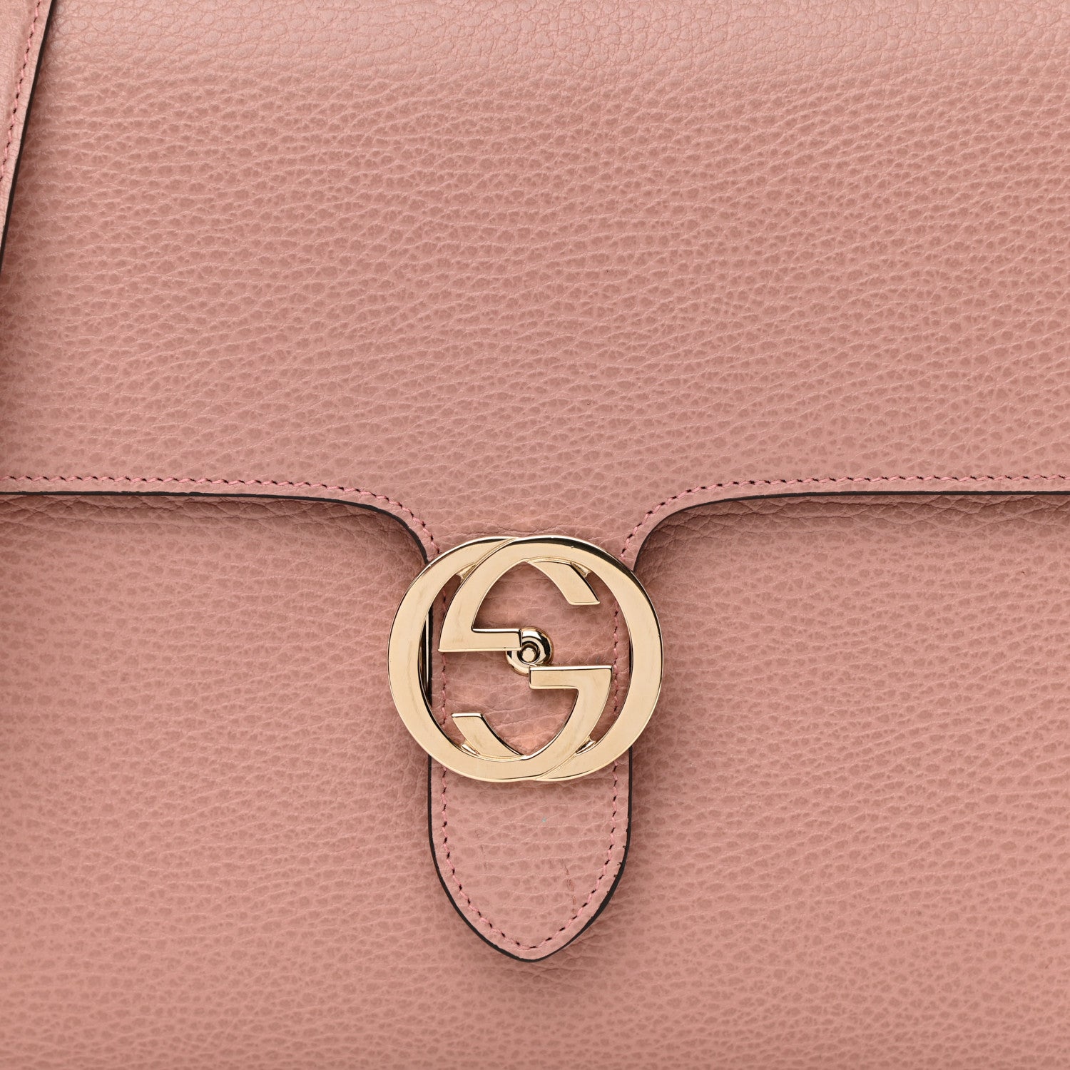 Gucci Dollar Calfskin Medium Interlocking G Top Handle Shoulder Bag Soft Pink 8 of 10