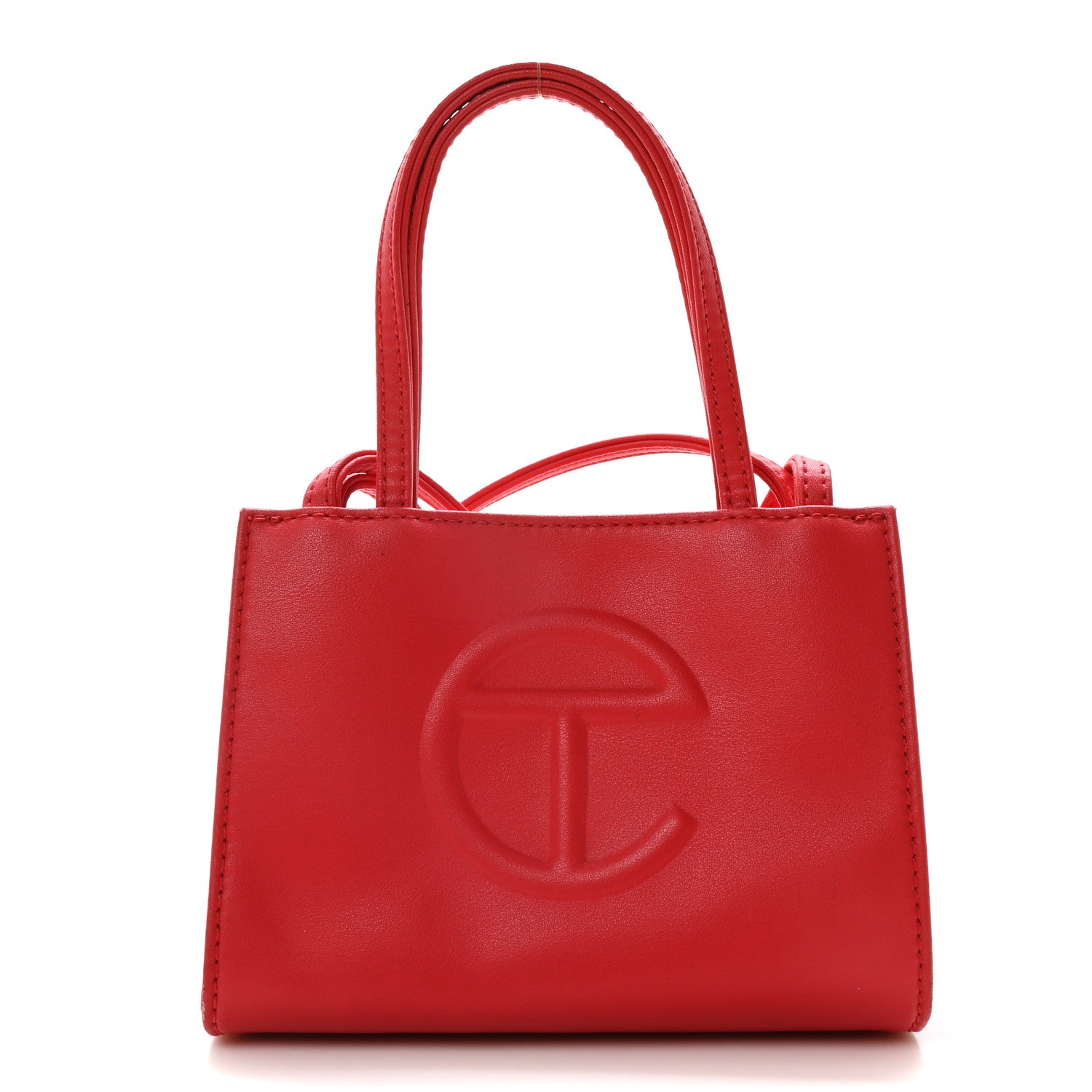 Telfar Vegan Leather Small Shopping Bag Red 1 of 10