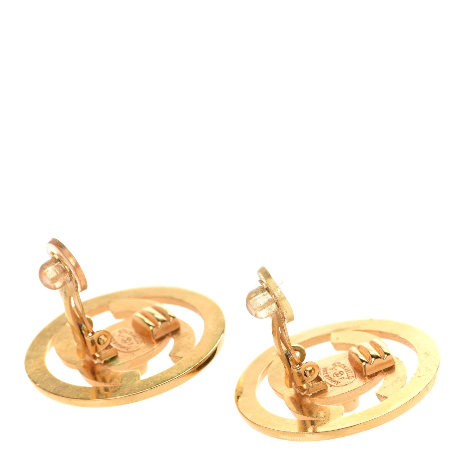 Chanel CC Turnlock Large Clip On Earrings Gold 3 of 4