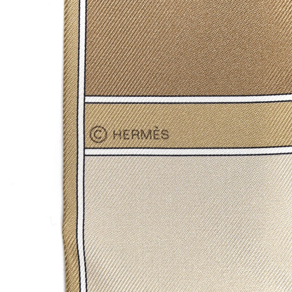 Hermes Silk Camails Twilly Scarf Beige Black Rose Pale 3 of 4
