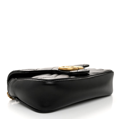 Gucci Calfskin Matelasse Super Mini GG Marmont Shoulder Bag Black 4 of 11