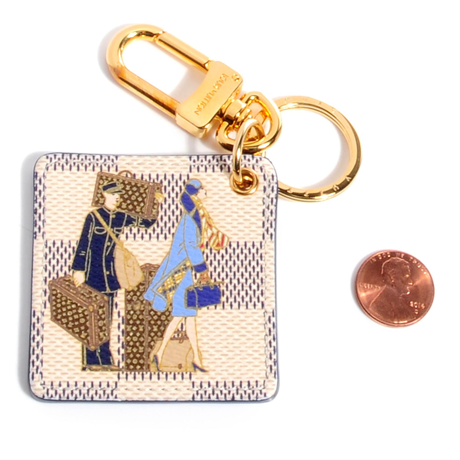 Louis Vuitton Damier Azur Illustre Groom Key Holder 2 of 7