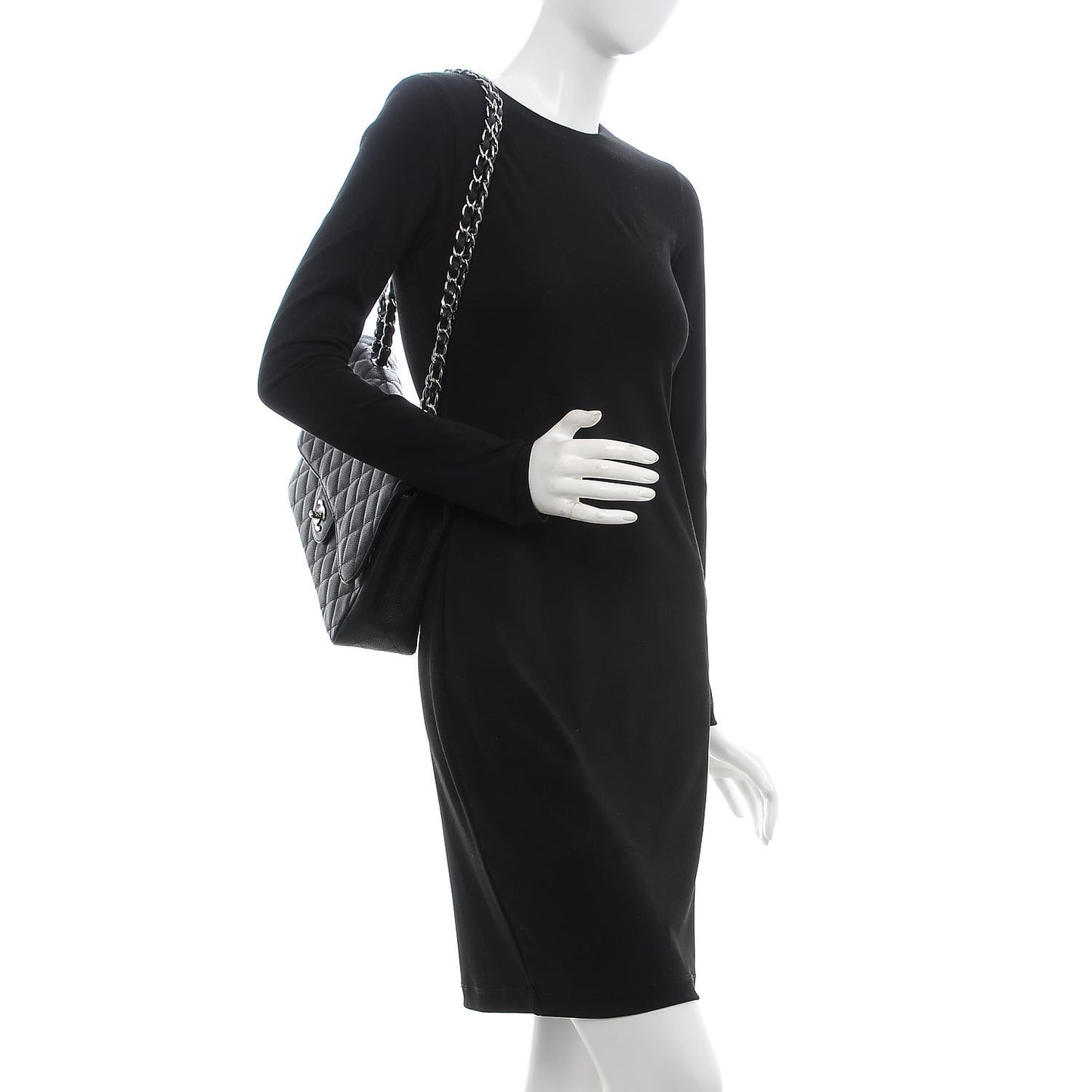 Caviar Quilted Jumbo Single Flap Black