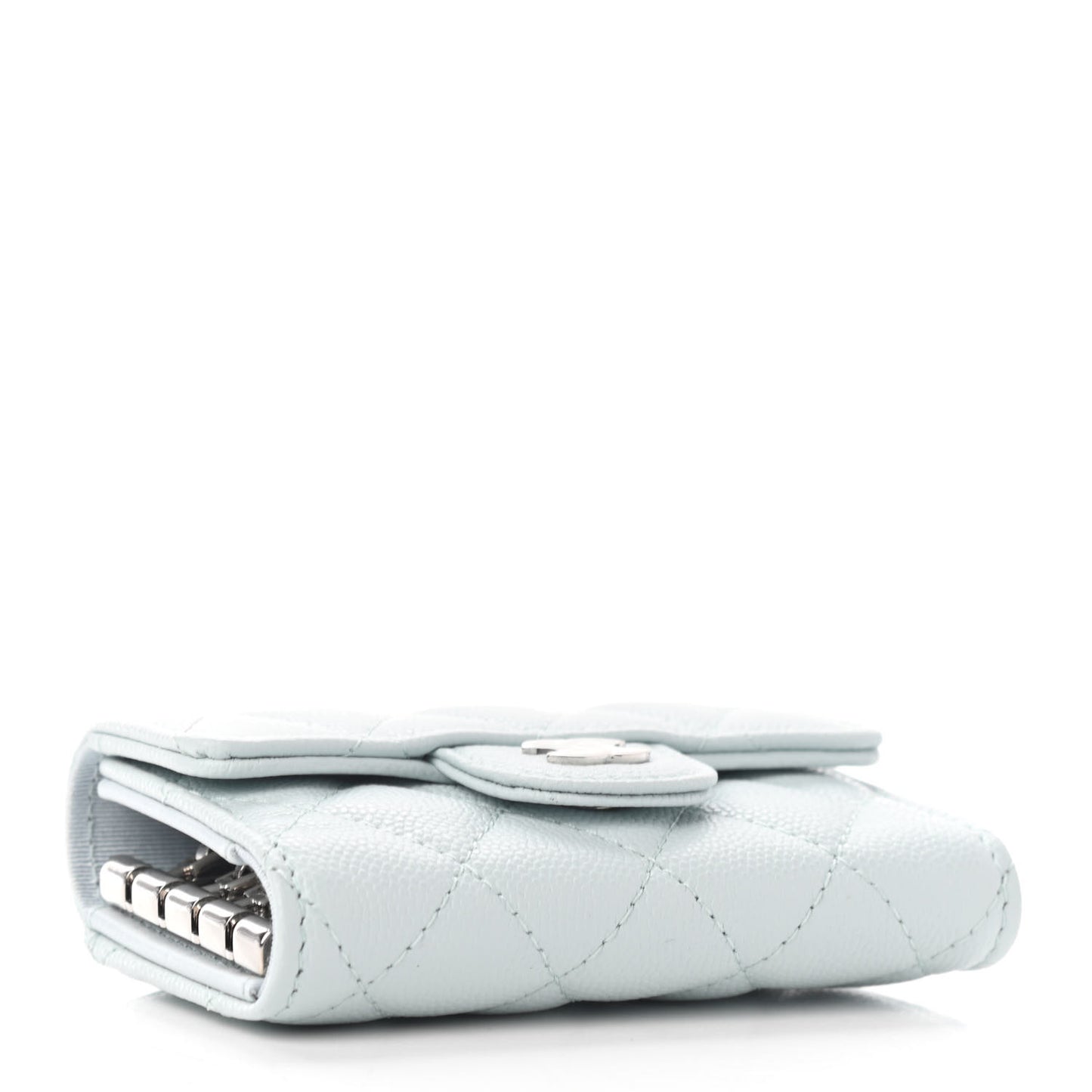 Caviar Quilted Classic 4 Key Holder Wallet Light Blue