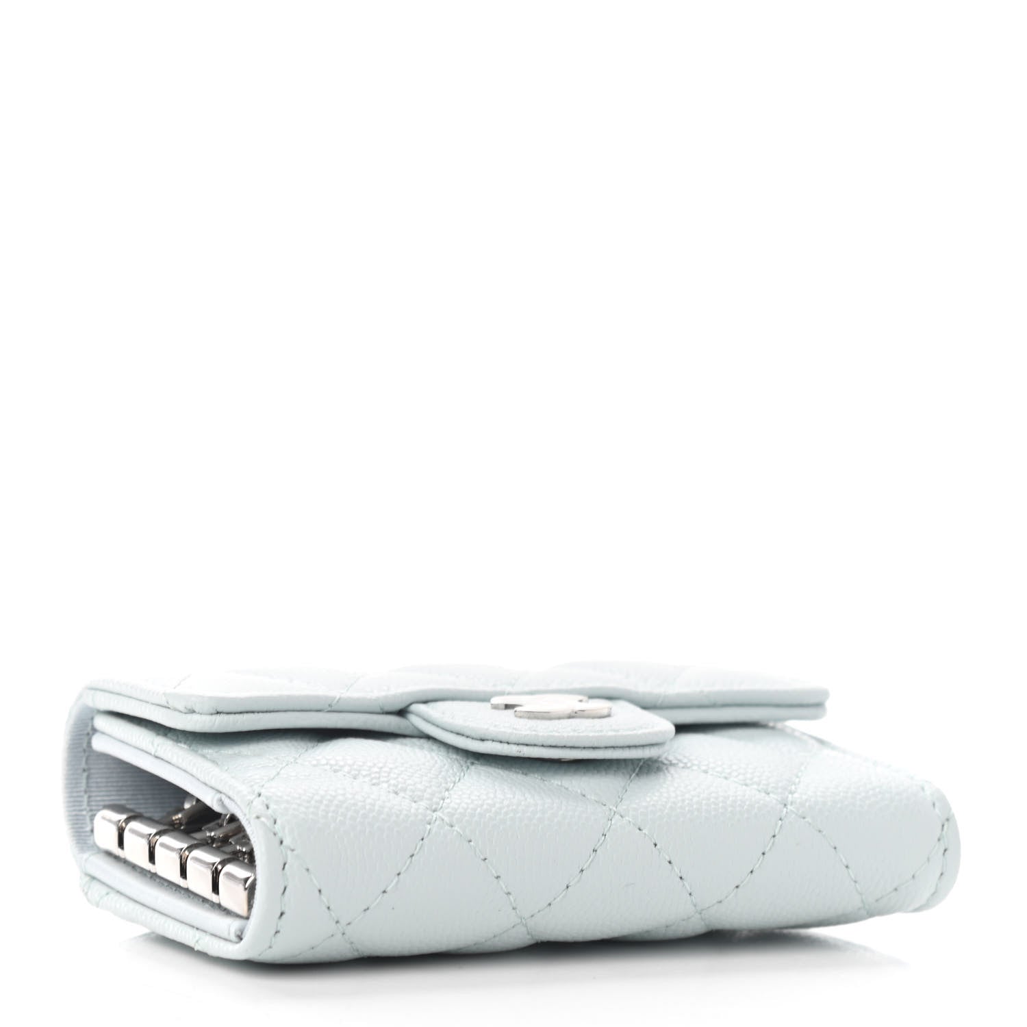 Chanel Caviar Quilted Classic 4 Key Holder Wallet Light Blue 4 of 7