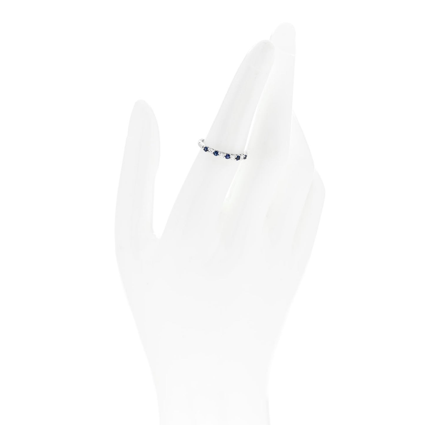 Platinum Diamond Blue Sapphire Embrace Ring 53 6.25