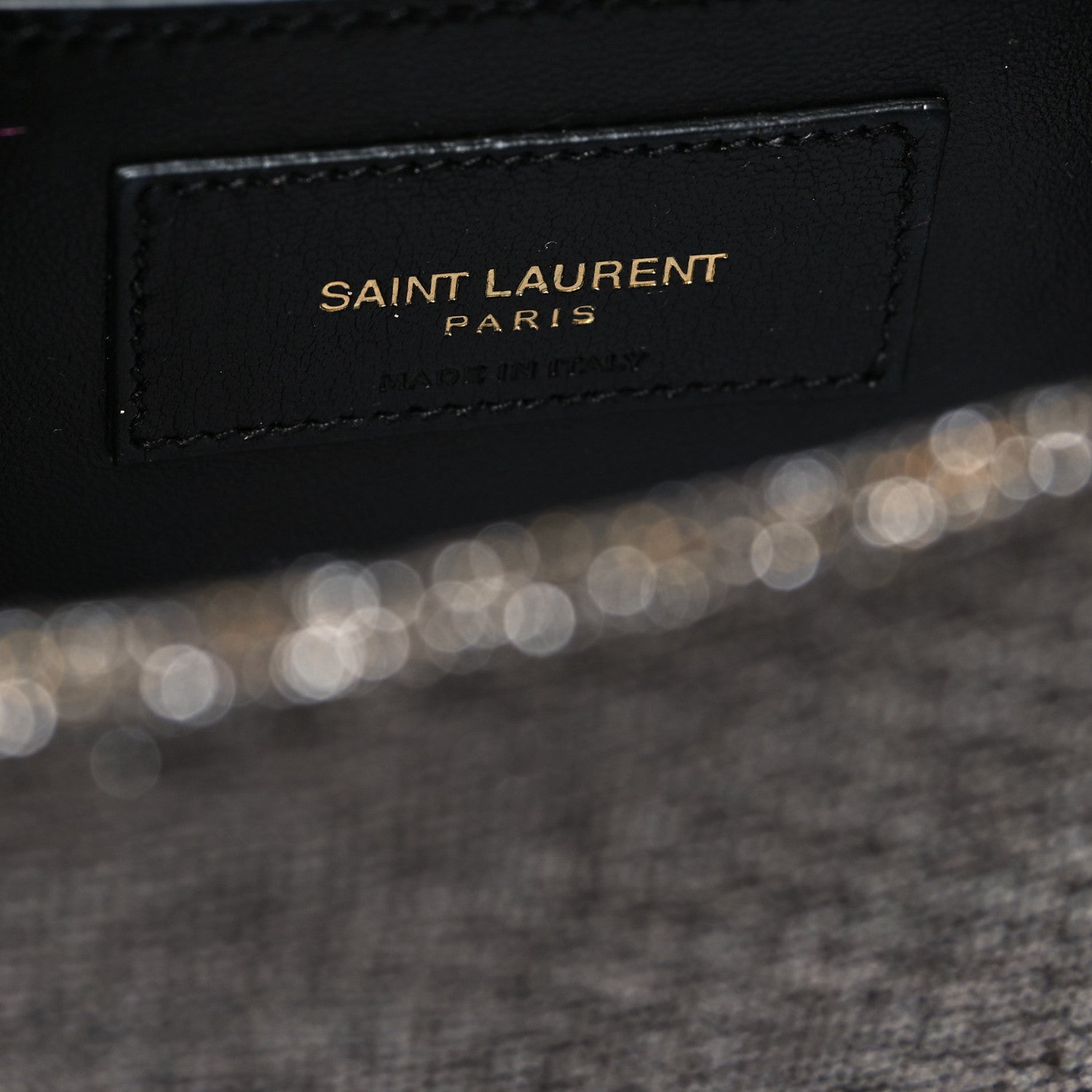 Saint Laurent Metallic Canvas Woven Classic Monogram Kate Tassel Clutch Ciad Argento 6 of 12