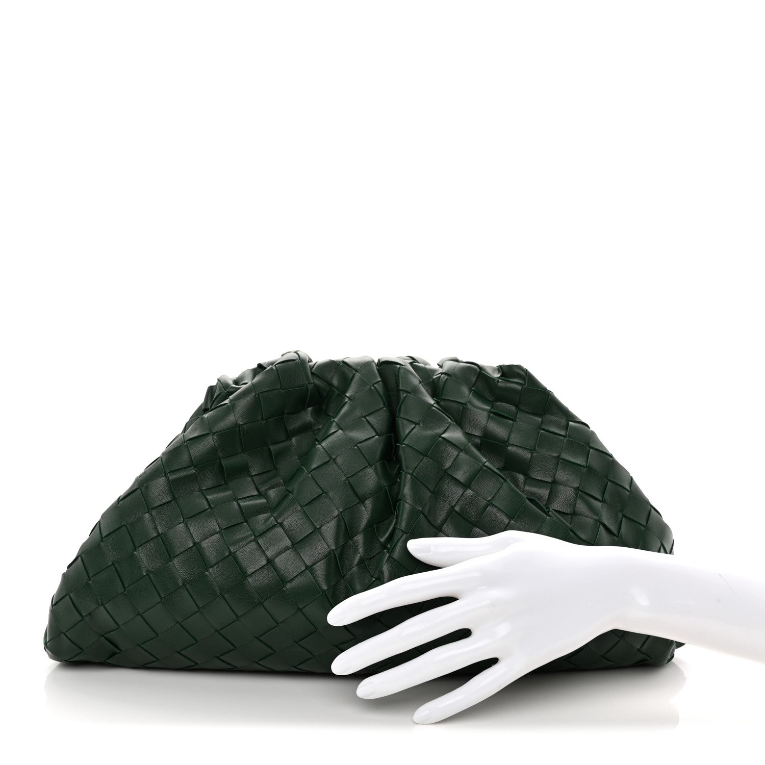 Bottega Veneta Nappa Maxi Intrecciato The Pouch Oversized Clutch Raintree 2 of 8