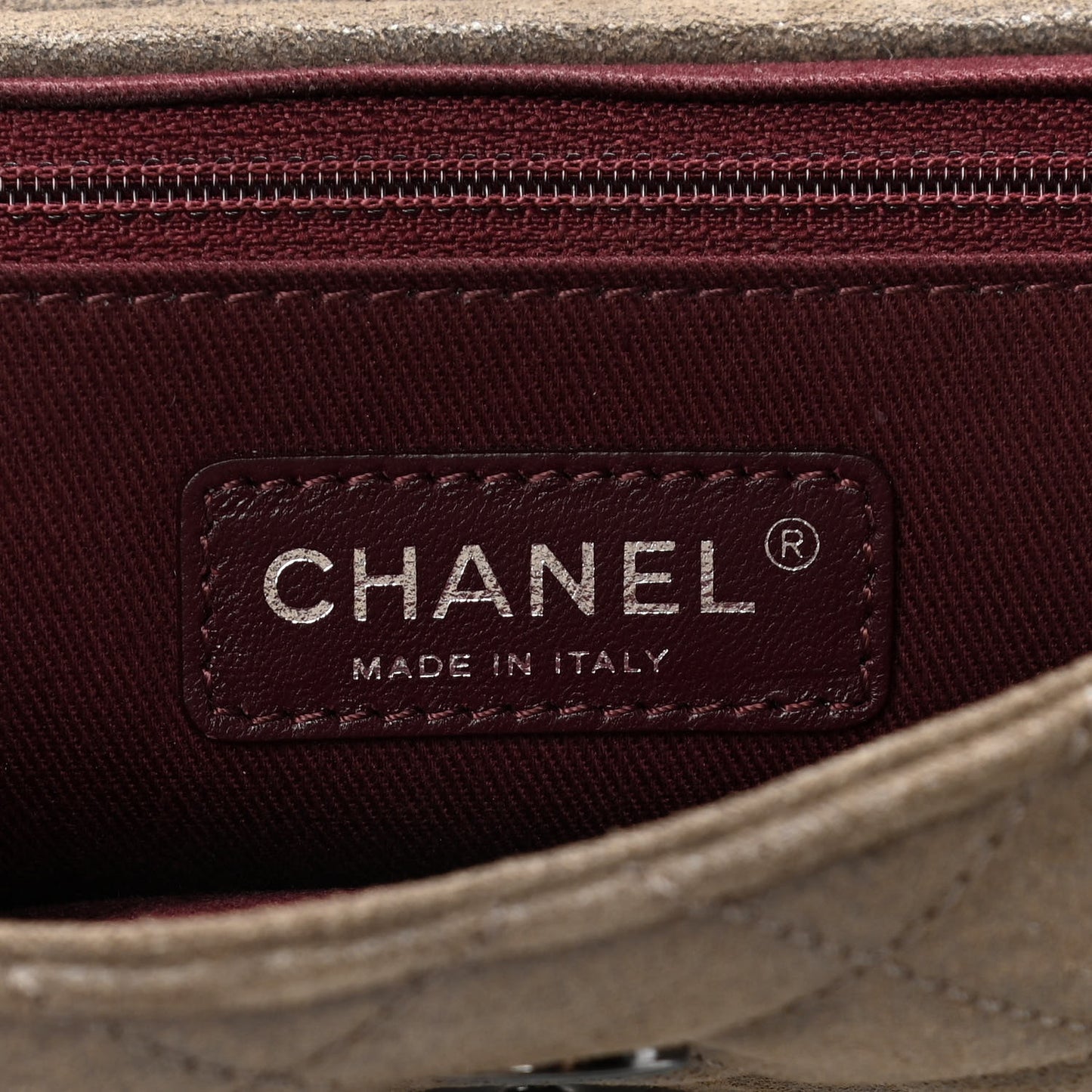 Iridescent Calfskin Quilted Paris Flap Brown