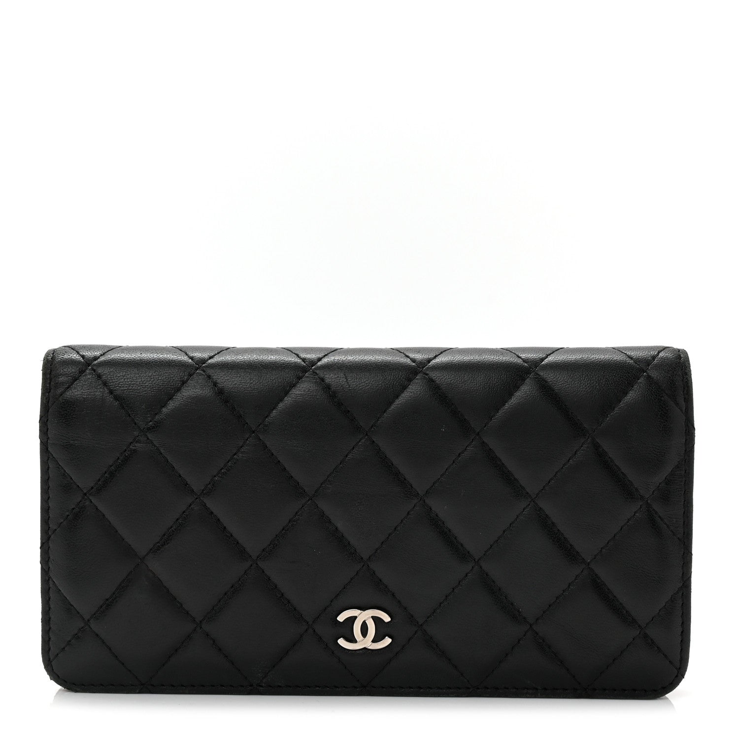 Chanel Lambskin Quilted Yen Wallet Black 1 of 8