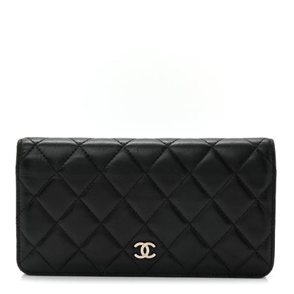 Chanel Lambskin Quilted Yen Wallet Black 1 of 8