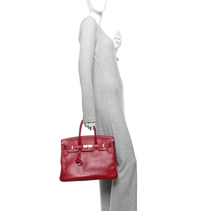Hermes Tadelakt Ghillies Birkin 35 Rubis 2 of 12