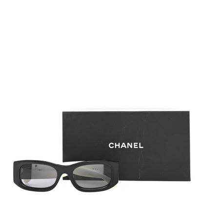 Chanel Acetate Rectangle Sunglasses 5525 Black White 8 of 8