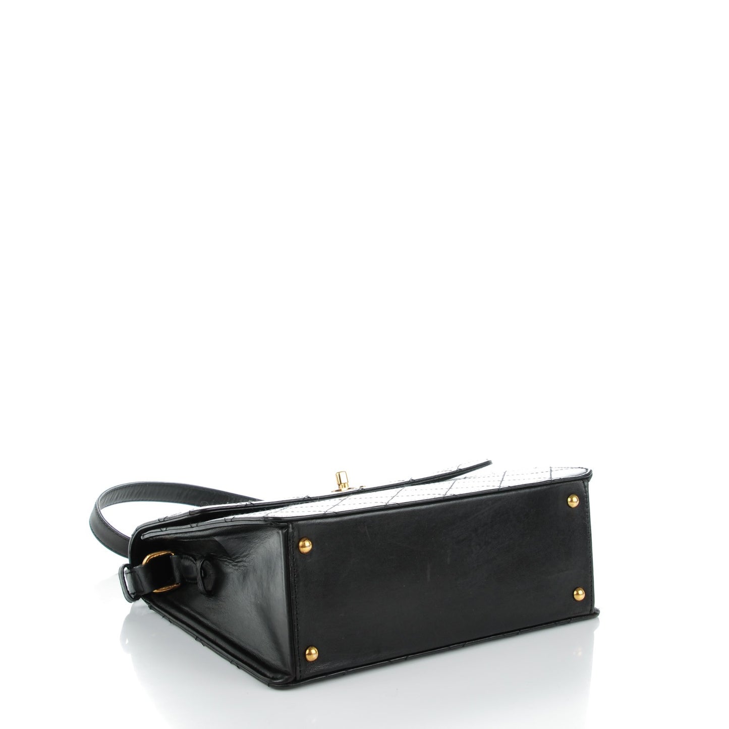 Lambskin Quilted Flap Shoulder Bag Black