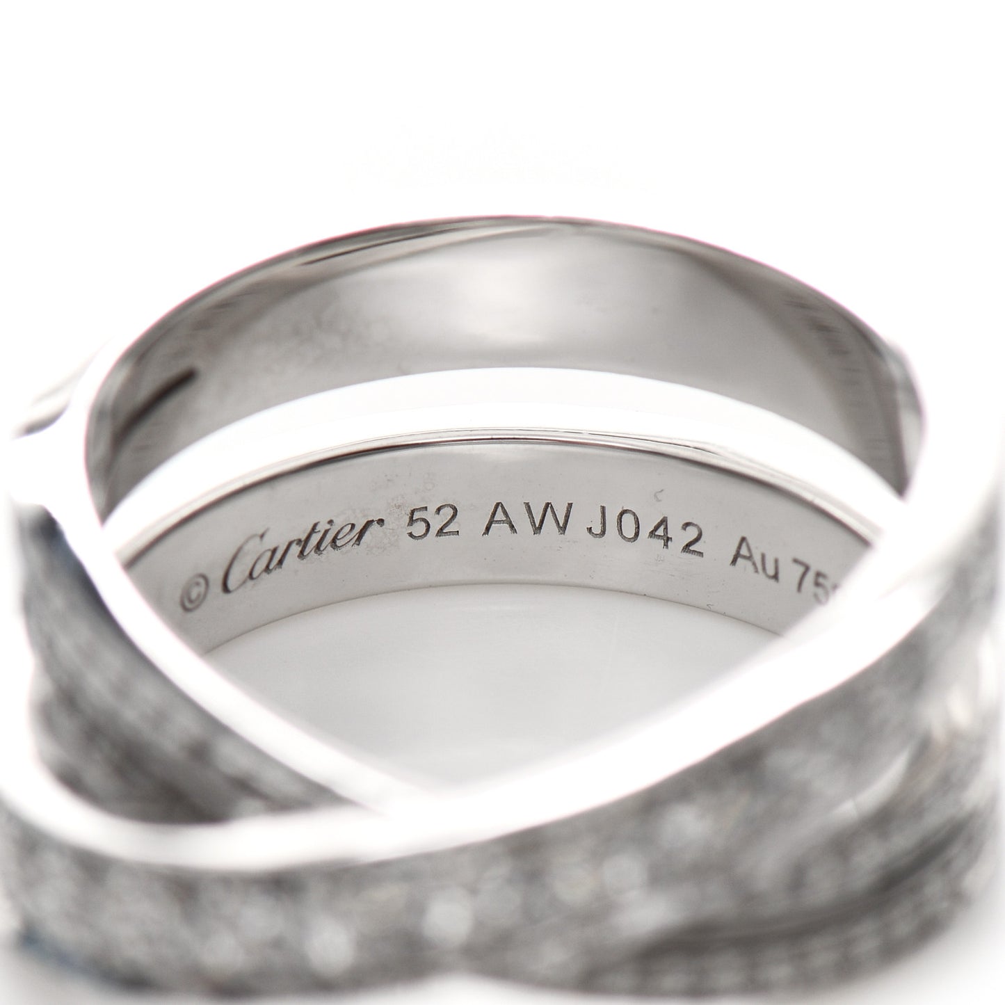 18K White Gold Diamond Etincelle de Cartier Ring 52 6