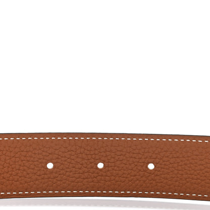 Hermes Box Togo 32mm Guilloche H Belt 80 Black Gold 5 of 7