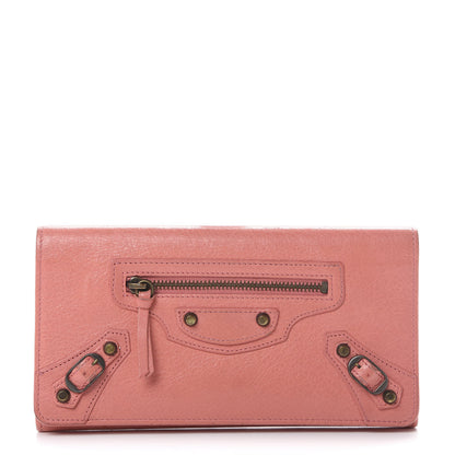 Balenciaga Agneau Classic Hardware Money Wallet Rose Azalee 1 of 13