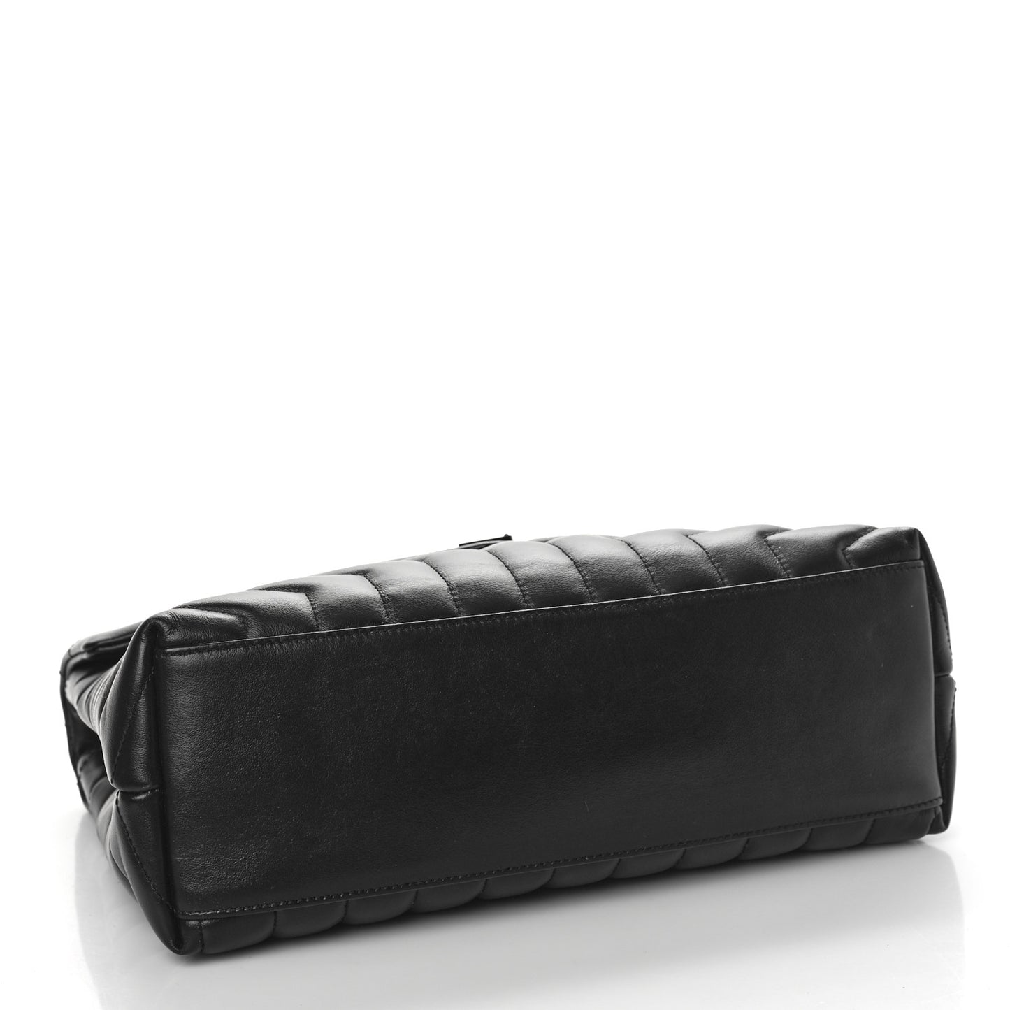 Calfskin Y Quilted Monogram Monochrome Medium Loulou Chain Satchel Black