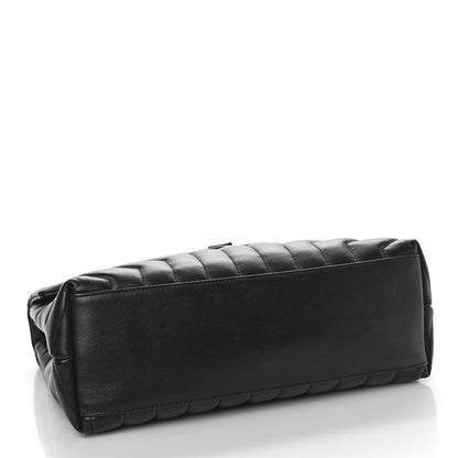Saint Laurent Calfskin Y Quilted Monogram Monochrome Medium Loulou Chain Satchel Black 4 of 10