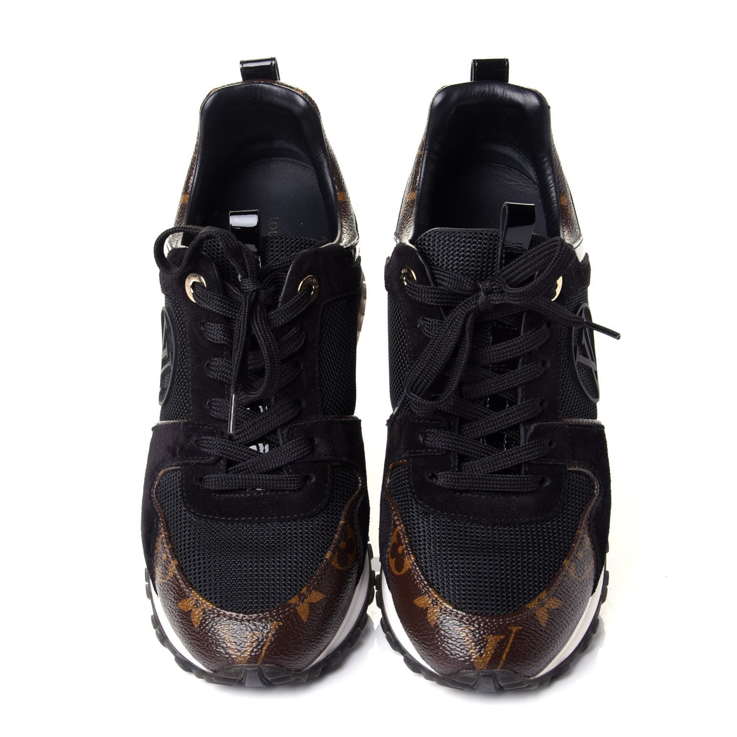 Louis Vuitton Suede Monogram Run Away Sneakers 37 Black 5 of 10