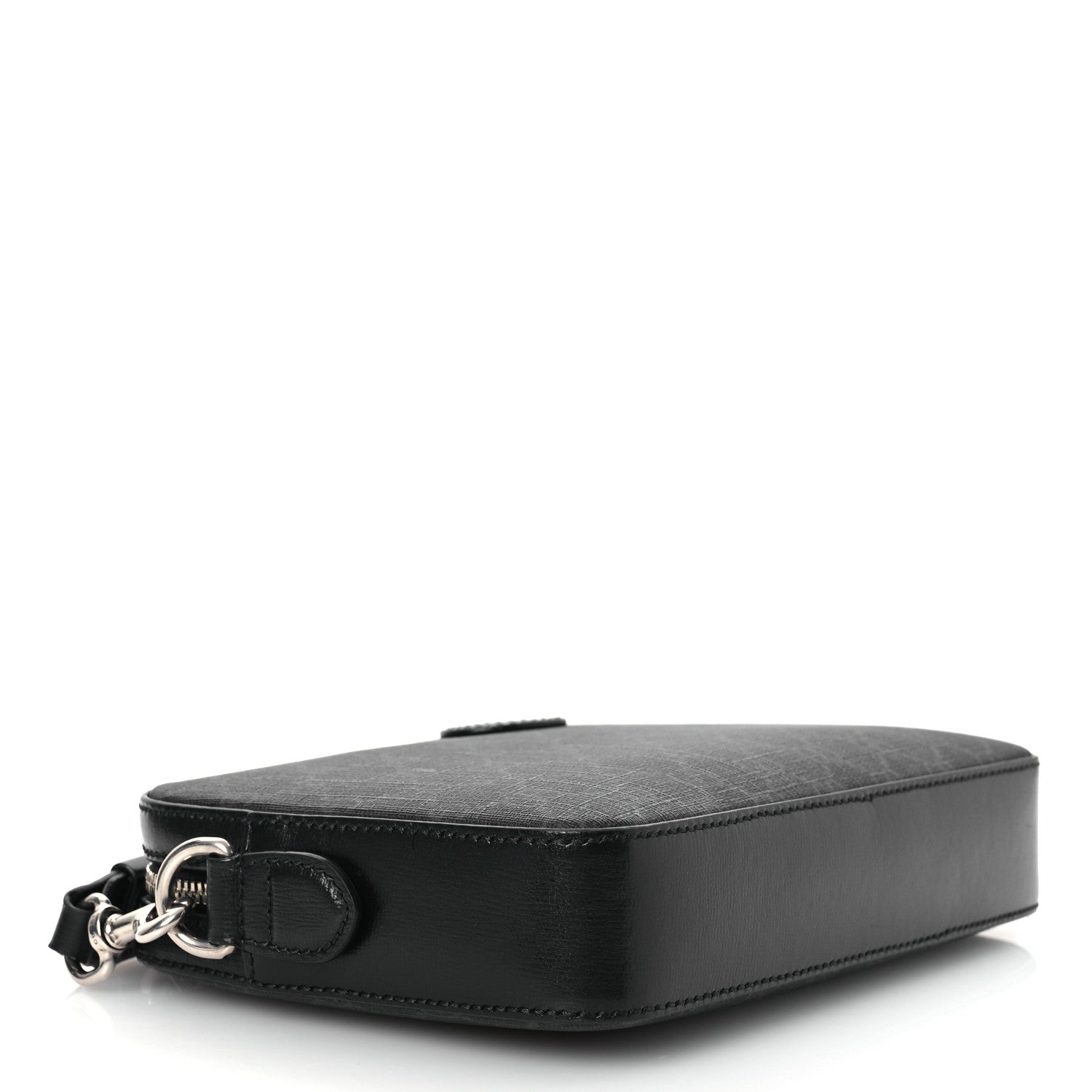 Gucci GG Supreme Monogram Azalea Calfskin Retro Interlocking G Wristlet Shoulder Bag Black 4 of 12