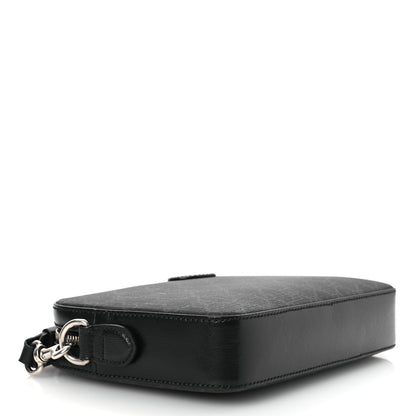 Gucci GG Supreme Monogram Azalea Calfskin Retro Interlocking G Wristlet Shoulder Bag Black 4 of 12