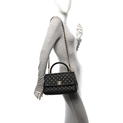 Chanel Caviar Quilted Small Coco Handle Flap Black 2 of 10