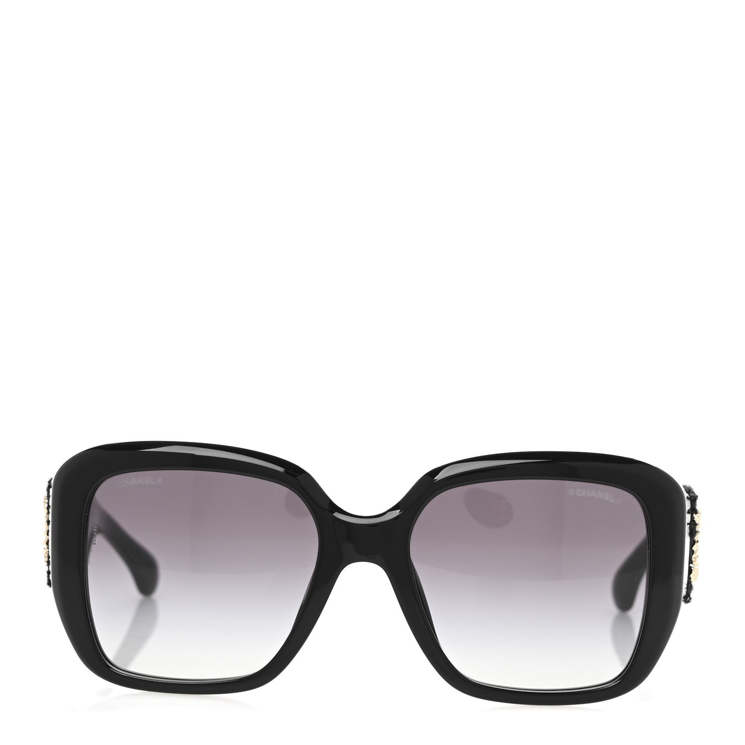 Chanel Acetate Tweed Square Sunglasses 5512 Black 2 of 9