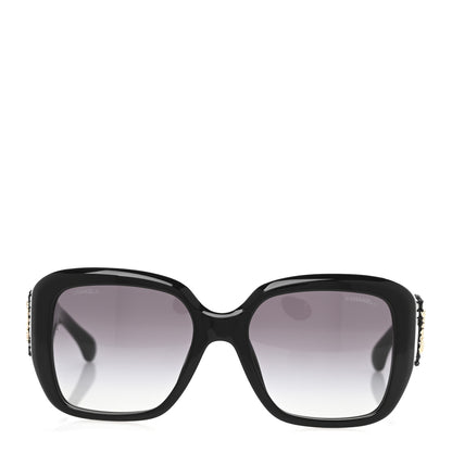 Chanel Acetate Tweed Square Sunglasses 5512 Black 2 of 9