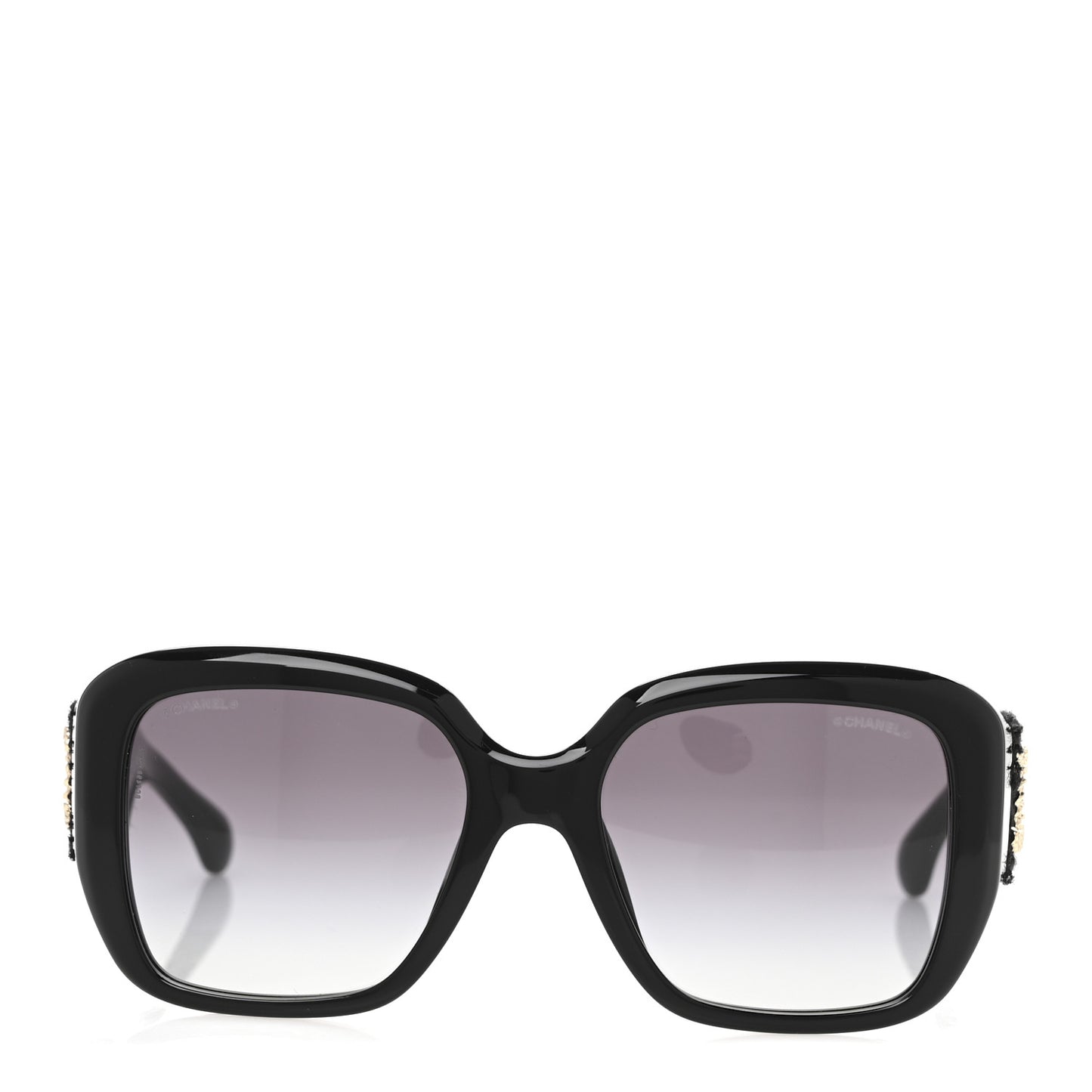 Acetate Tweed Square Sunglasses 5512 Black