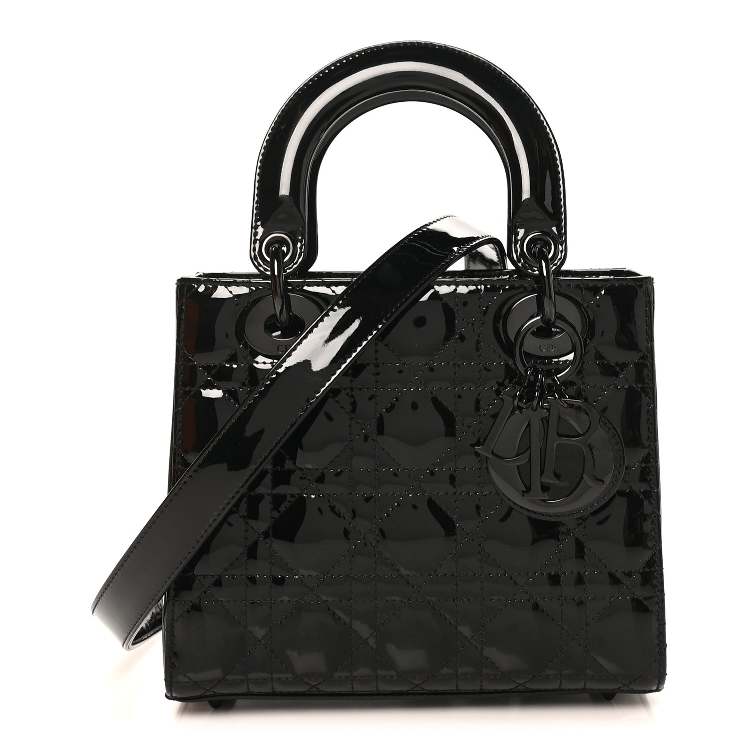 Christian Dior Ultraglossy Patent Cannage Small Lady Dior Black 1 of 10