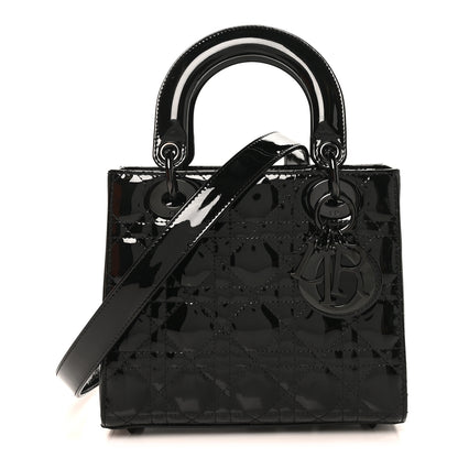 Christian Dior Ultraglossy Patent Cannage Small Lady Dior Black 1 of 10