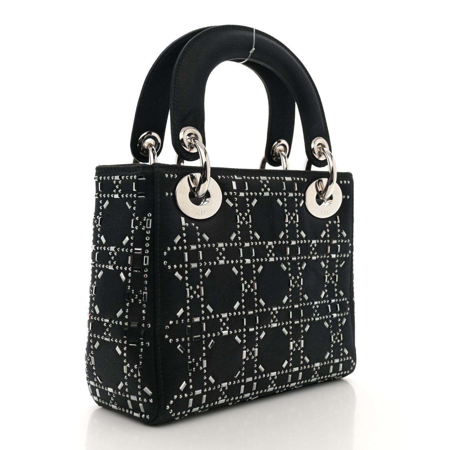 Christian Dior Satin Crystal Cannage Mini Lady Dior Black 3 of 10