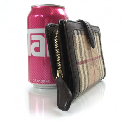 Burberry Haymarket Check Compact Zip Wallet Chocolate 3 of 9