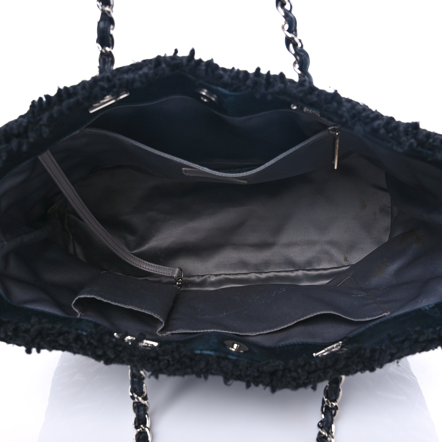 Vinyl Quilted Funny Tweed Tote Black
