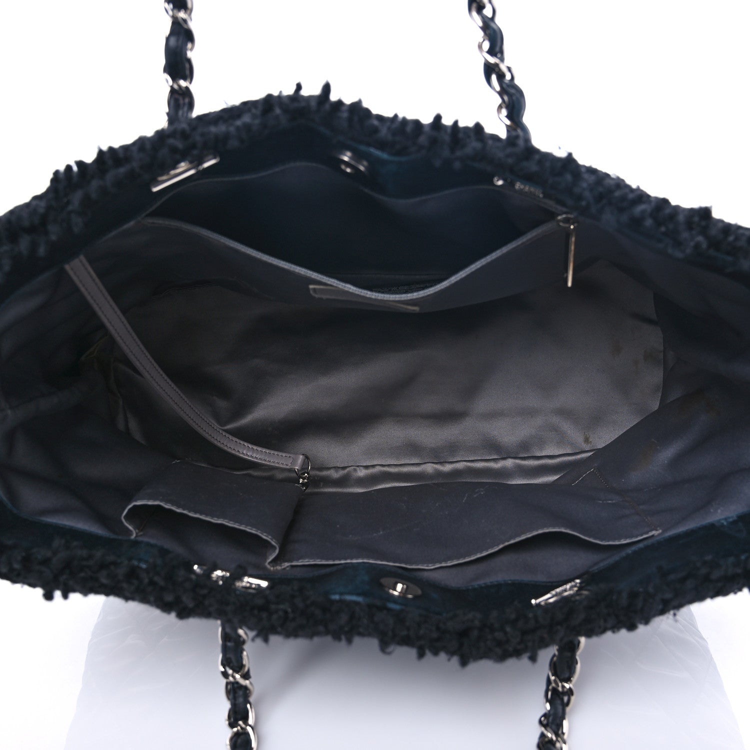 Chanel Vinyl Quilted Funny Tweed Tote Black 5 of 10